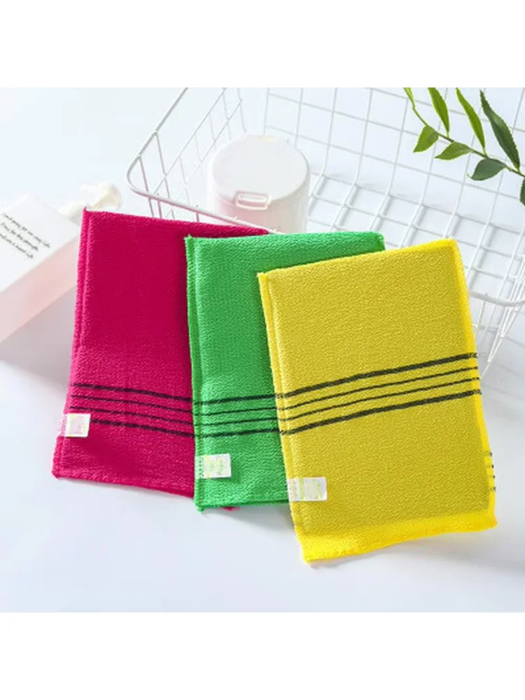5Pcs /set Exfoliating Bath Pad Towels Set Korean Italy Asian Exfoliating Bath Washcloth Body Scrub Shower Soft Polyester Cotton