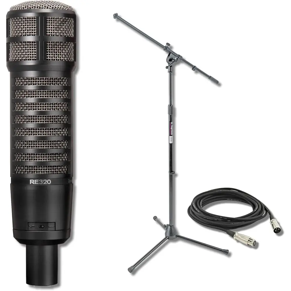 

Динамический микрофон Electro-Voice RE320 Varile-D со штативом MS7701B и кабелем XLR для вокала и инструментов