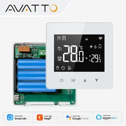 Termostato inteligente AVATTO WiFi/ZigBee, controlador de temperatura de caldera de agua y gas con batería de bajo consumo para Tuya, Alexa, Google Home, Alice