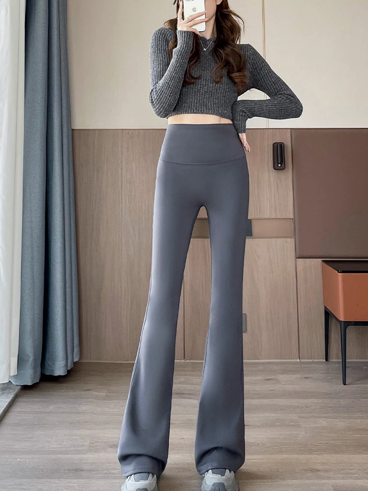 High Waist Yoga Pants Women's Spring Autumn 2025 New Sle Slimming Tight Bot Bell Bot ark Pants Casual Nine Point L...