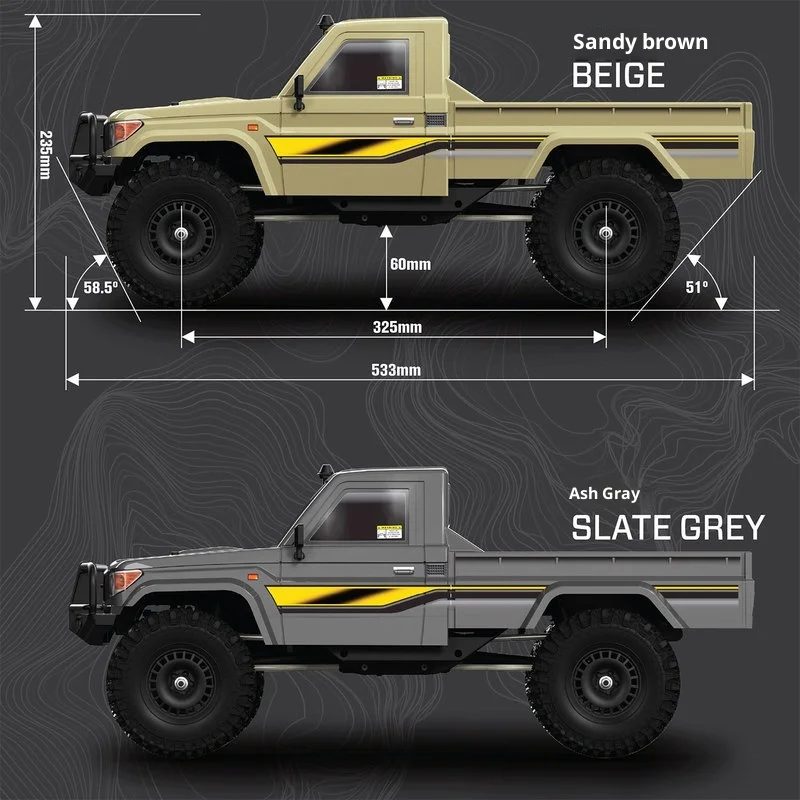 

YK41011 1:10 4WD RC Crawler Remote Control Truck 4x4 Off-Road Climbing Car with Differential Lock High Speed Electric RTR