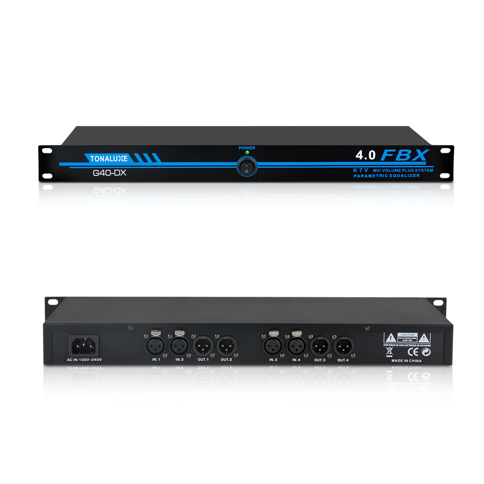 

Tetrad-Channel Feedback Suppressor Digital Audio Processor support XLR Male Microphone Cable Inputs For Live Sound & PA Systems