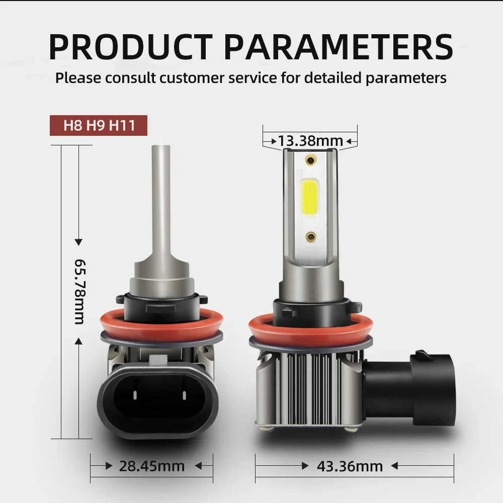 H11 H8 H7 H3 H10 9005 HB3 9006 HB4 H16(JP) 9140 9145 luci per Auto a LED fari 6000K fari Auto ad alta luminosità fendinebbia 12V lampade