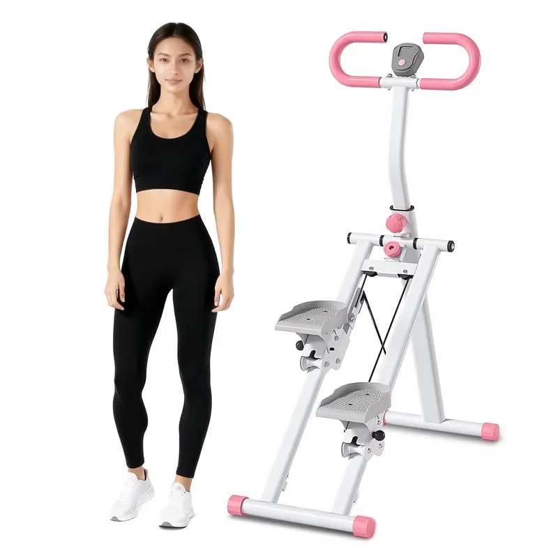 Pink Folding Stair Climber Cardio Stepper Home Gym Exercise Equipment Fitness Step Machine for Weight Loss Aerobic Workout