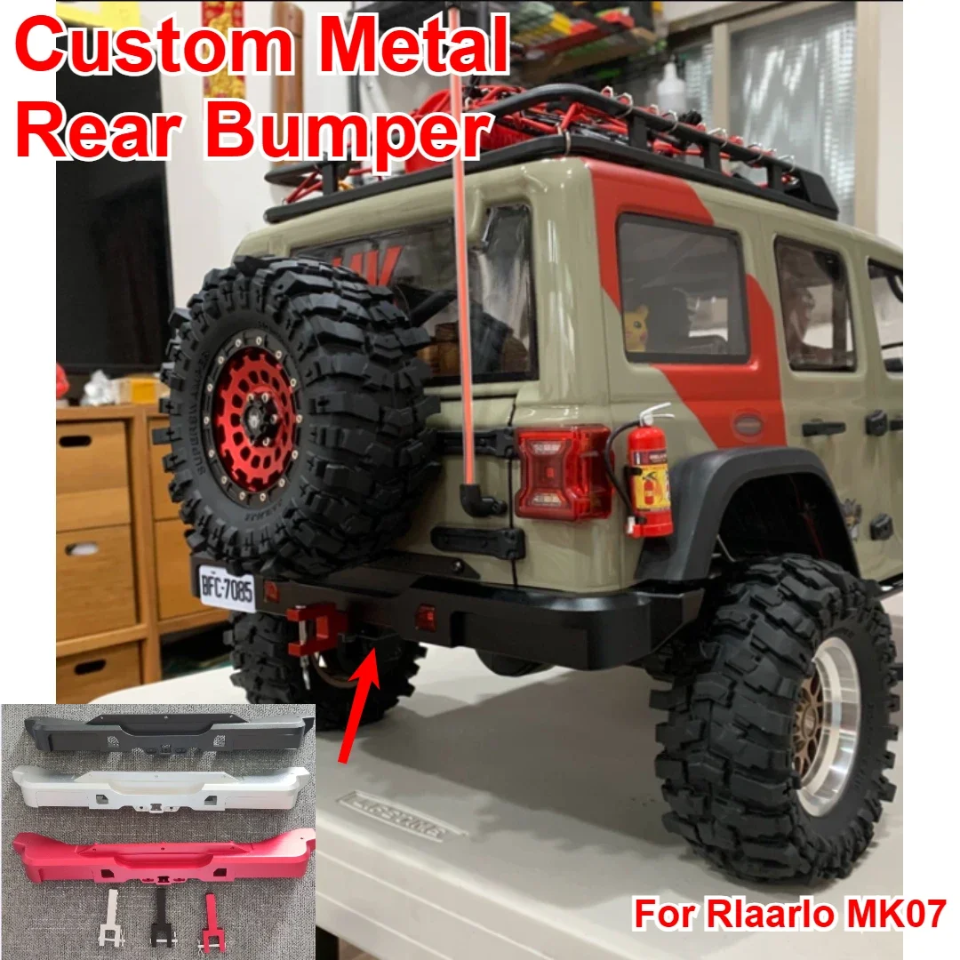1/7 RC Vehicle Metal Rear Bumper For Rlaarlo MK07 Custom Model Number Decorative Styling Parts Decor Upgrade Accessories