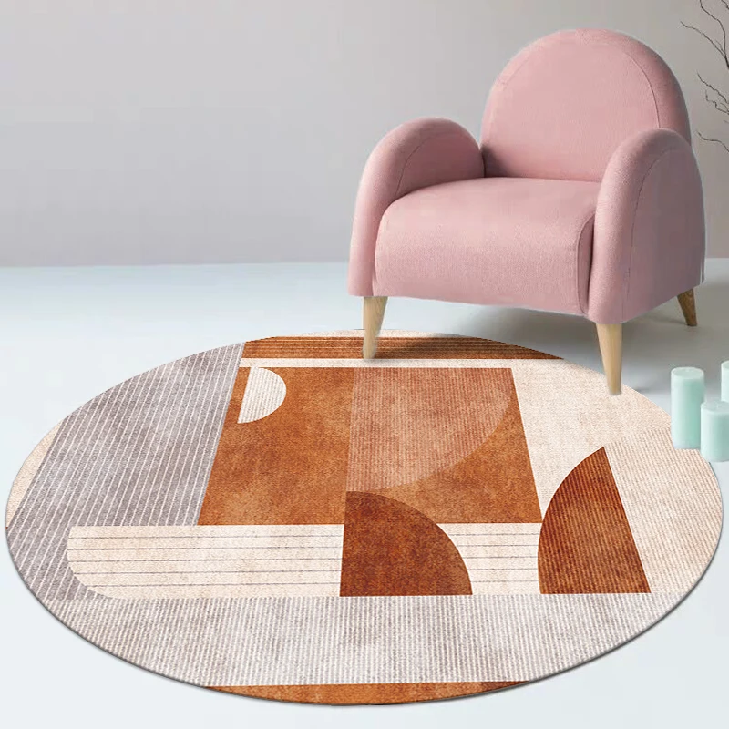 Nordic Style Light Luxury Round Carpet Living Room Decoration Rugs Bedroom Bedside Carpets Home Decor Anti-Slip Chair Floor Mat