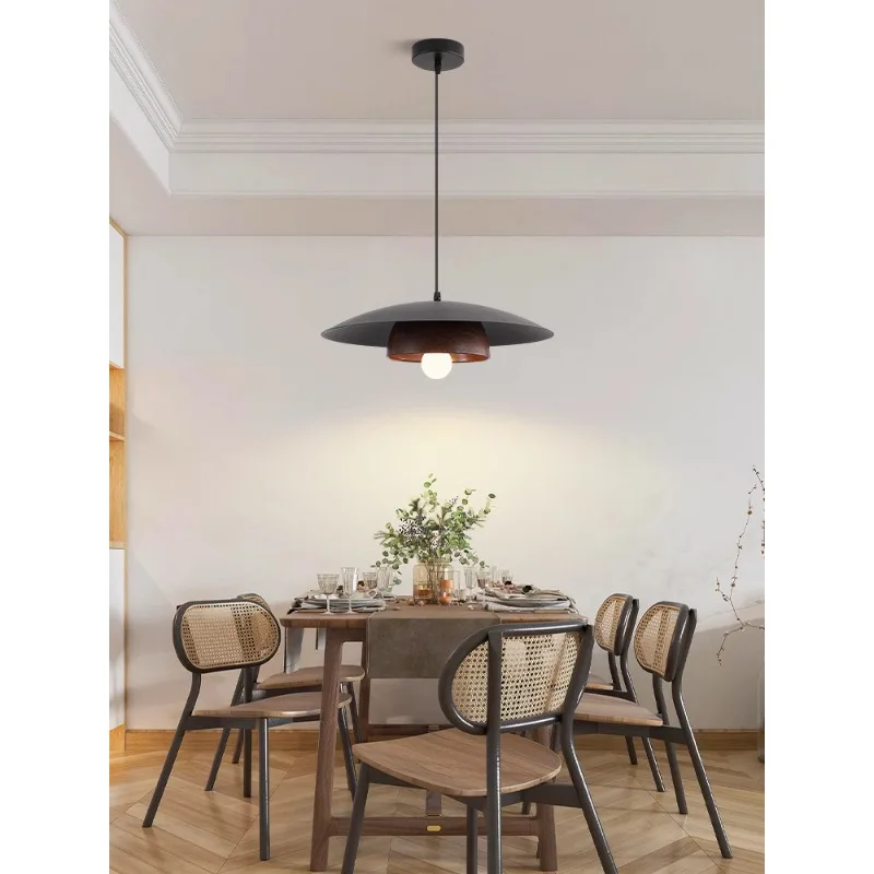 

Restaurant Chandelier New Chinese Retro Log Style Dining Table Bar Light Designer Creative Flying Room Decoration Led Lights