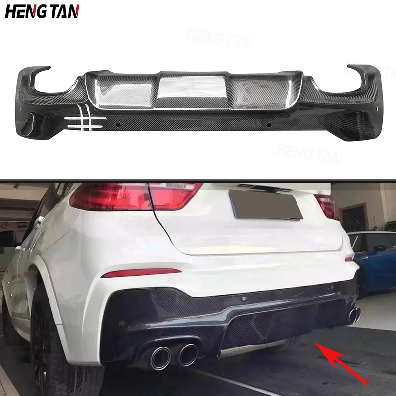 

For BMW X4 Series F26 2014-2018 Carbon Fiber Car Rear Bumper Lip Diffuser Spoiler Parts Upgrade Body kit