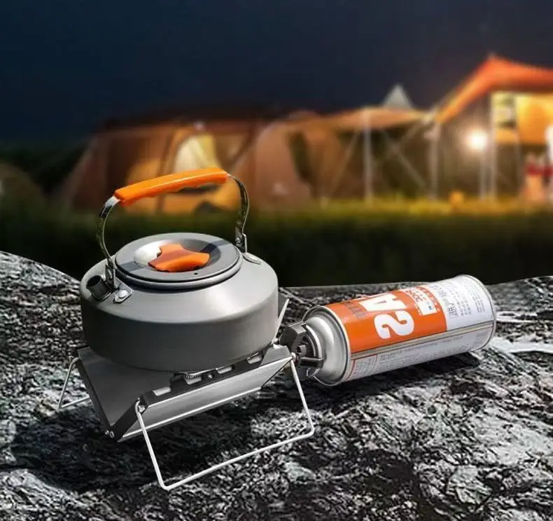 Portable Outdoor Camping Gas Stove, Lightweight, Aluminum Alloy, Windproof, High Power, Hiking, Picnic Accessories, Camping Cook