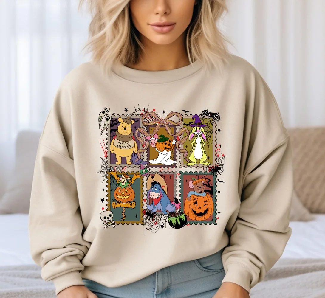 Pooh e amigos temporada assustadora moletom Disneyland Halloween moletom Winnie The Pooh moletom