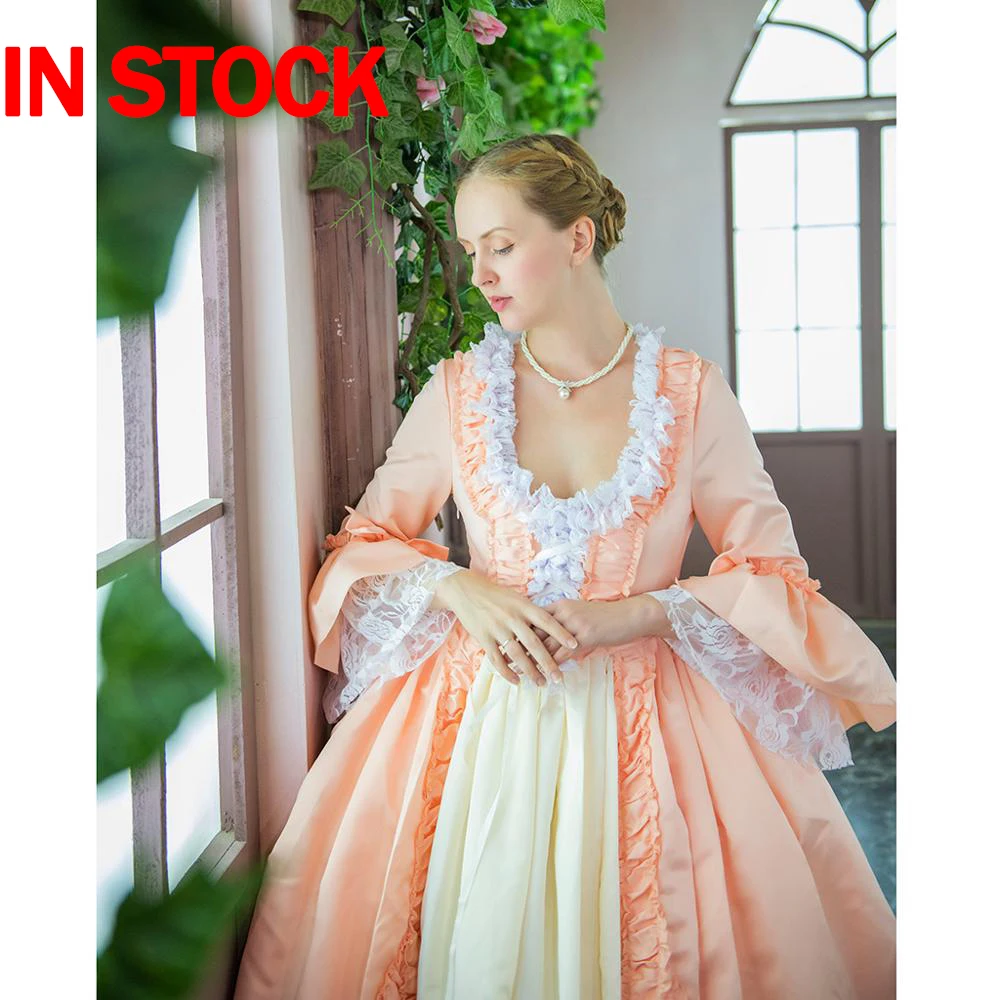 

Cosplaydiy 18th Marie Antoinette Pink&Yellow Ball Gown Dress Rococo Colonial Georgian 18th Century Dress L320