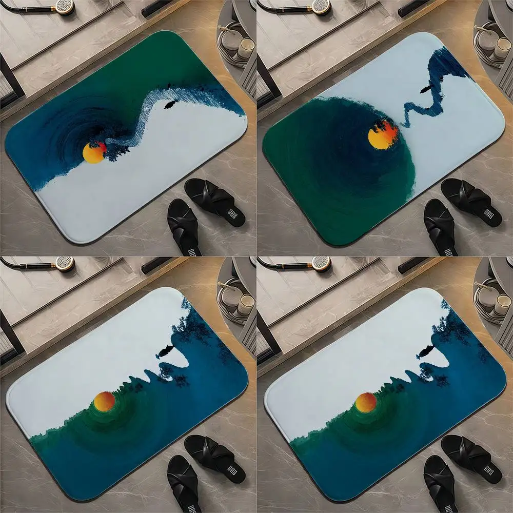

Green Road Sunset Floor Mat Printed Large Carpets Room And Bedroom Carpets Bathroom Anti Slip Door MATS Small Carpets
