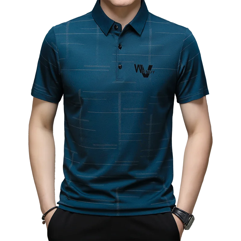 Fashion Trends Polo Shirts Designer Lapel Stripe Tops 2024 Summer Button Handsome Pattern Short Sleeved Men Clothing Ropa Hombre