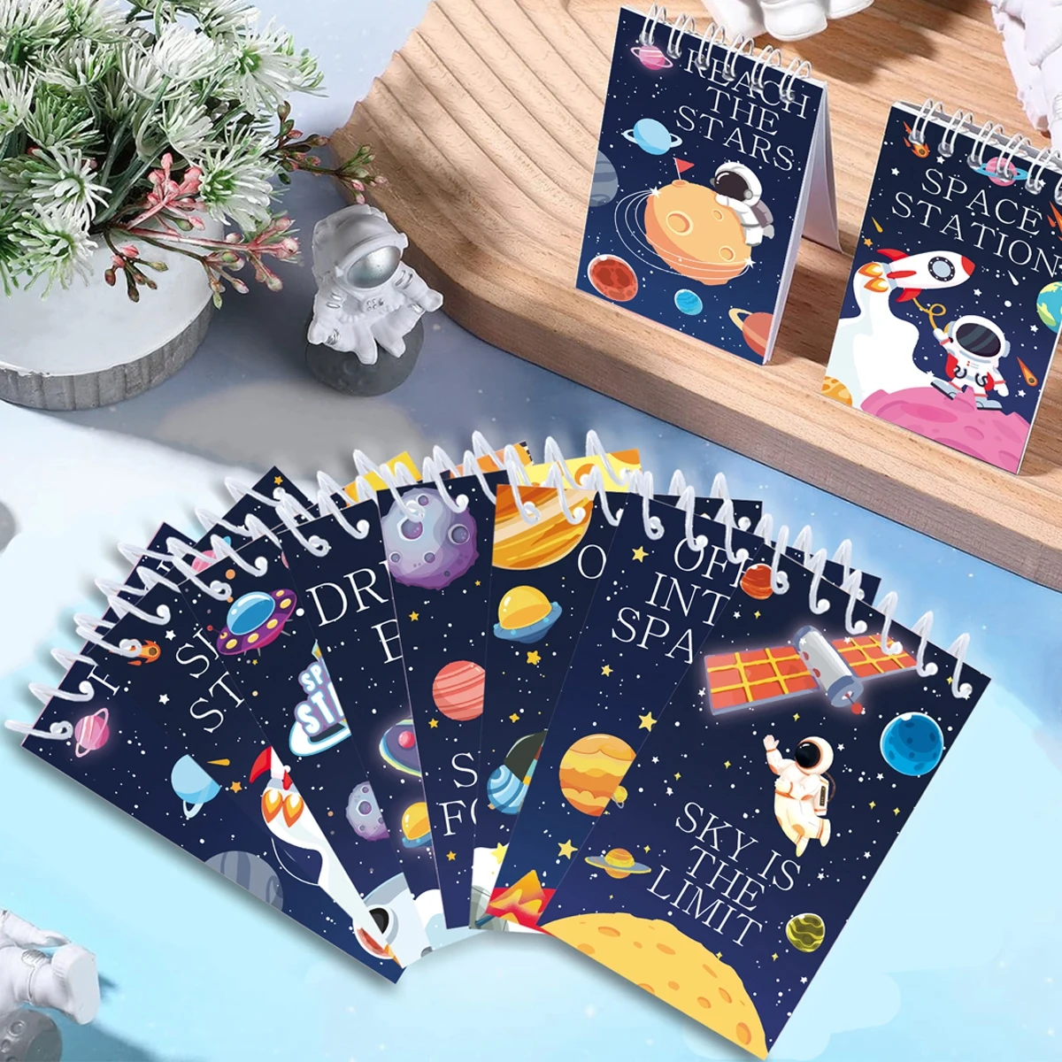 Astronaut Planet Coil Notebook 1st Birthday Party Decorations Kids Boys Favors Gift Truck Spiral Notebook Baby Shower Supplies