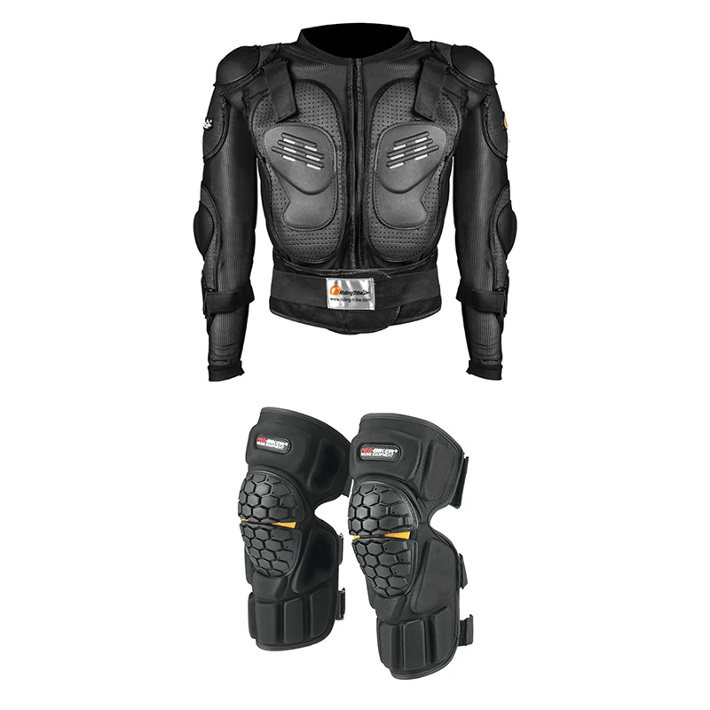 Adult Motorcycle Protective Jacket and Knee Pads, Motorcycle Accessories, Back, Spine and Chest Protector, Full Body Armor for Motocross and Bike Gear