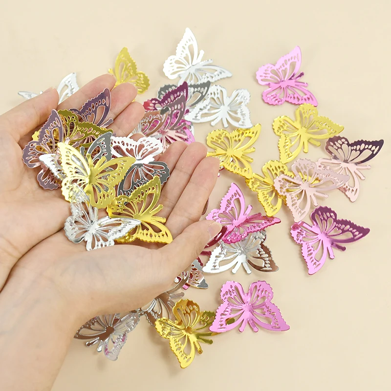 

3D Acrylic Butterfly Cake Topper Wedding Party Cake Decorating Tools Mirror Gold Silver Cupcake Topper for Baby Shower Birthday