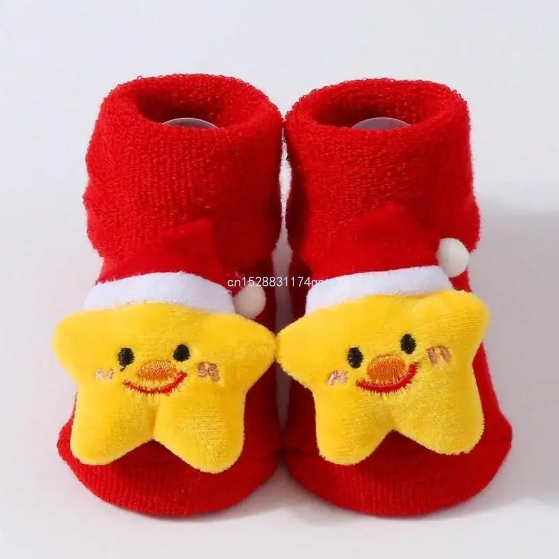 Baby Socks with not Skid Bottom Christmas Pattern Socks for Learning to Walk Dropship