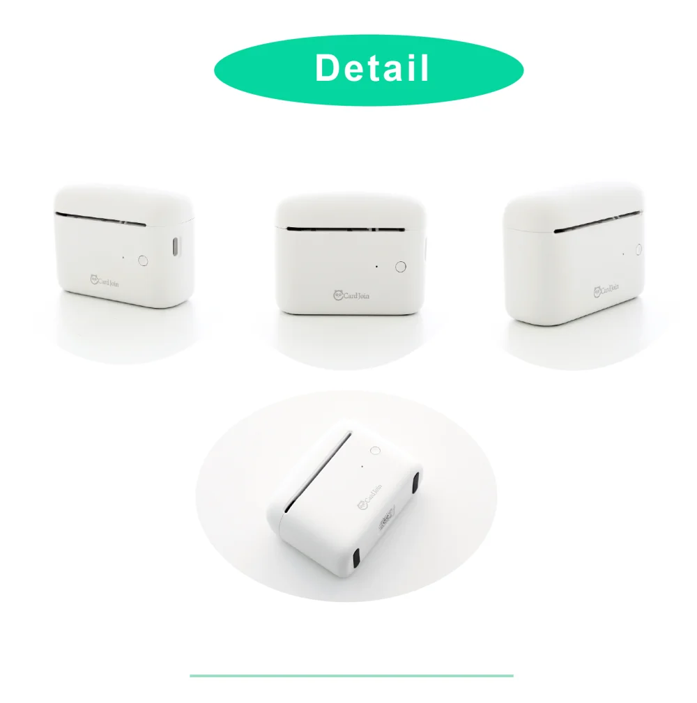 CardJoin CJ01 Portable Mini Thermal Multifunctional Card Printer Cardstock Label Bookmark Sticker BT 203dpi