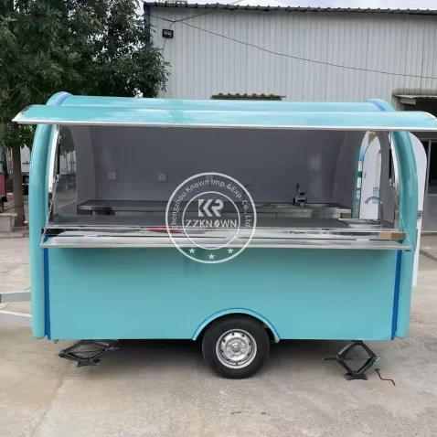 Concession Food Trailer with Full Kitchen Equipment Street Ice Cream Hot Dog Kiosk Fast Food Truck Mobile Coffee Snack Cart