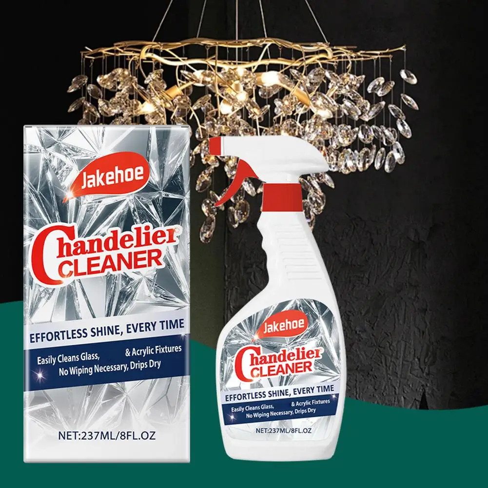 No Disassembly Crystal Chandelier Cleaning Spray, Effortless Drip Dry Cleaner for Home Crystal Lamp Glass Ornament Dust Removal