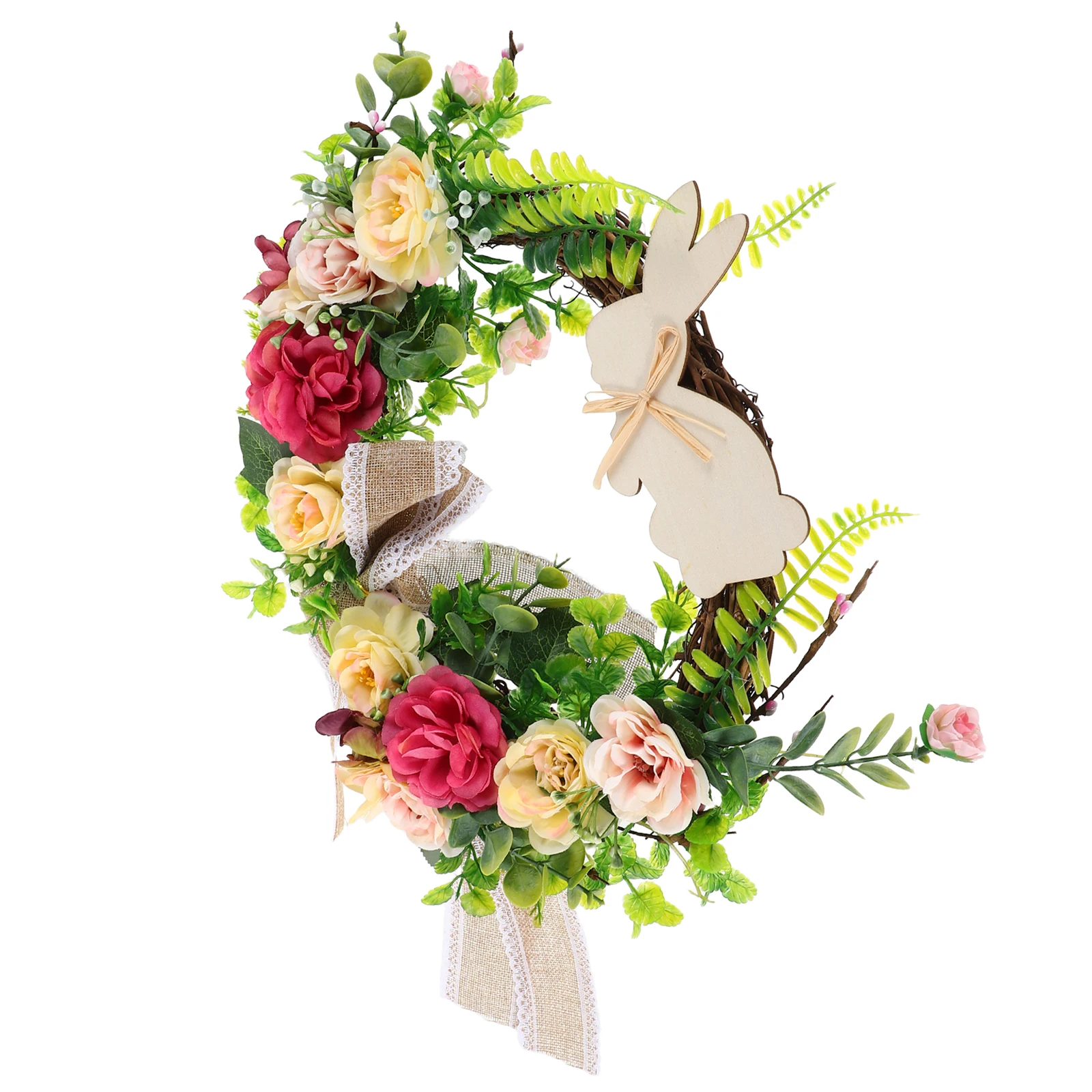 

Bunny Garland Wreath Artificial Rabbit Spring Ornaments Plastic Animal Decorations Props Garden Outdoor