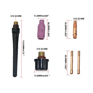 Welding Torch with large nut connector, air -cooled argon, flexible Tig, welding tools, WP17V, 2.5 m 6 MAIN TORNAMENT SALES FOR REFRIGERATION - №5