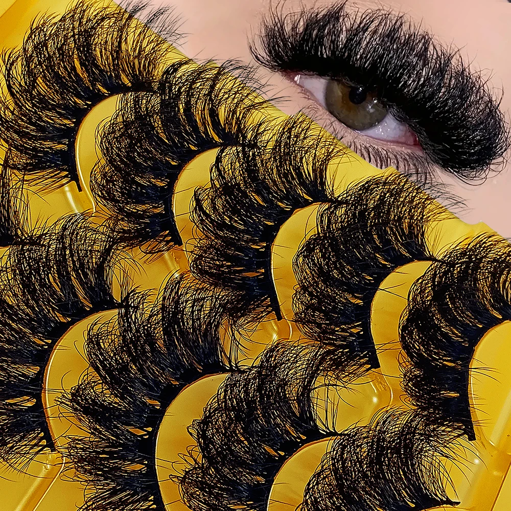 5 Paar Wimpern, künstliche Nerz-Wimpern, langlebig, flauschige Nerzwimpern, dramatische Volumen-Wimpernverlängerung, dick, lang