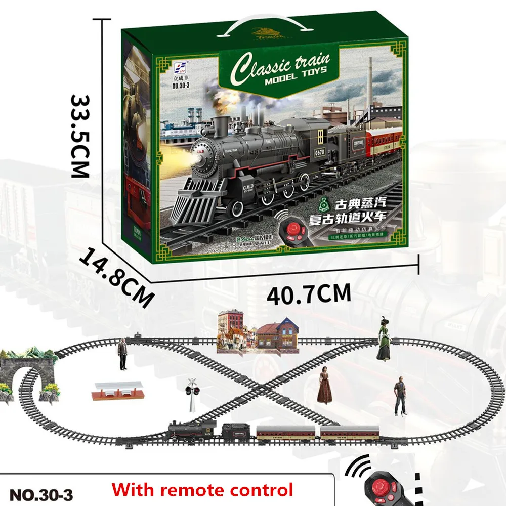 Controle remoto elétrico Train Track Set para crianças, simulação, presente de Natal, brinquedos para a idade 3, 4, 5, 6 +