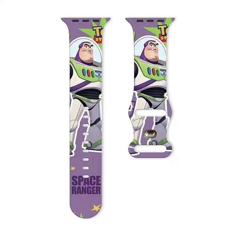 

Disney Series Printed Straps for Apple Watch 11 10 9 8 7 SE Silicone Bands Replaceable Watchband for iWatch 46mm 42mm 41mm 40mm