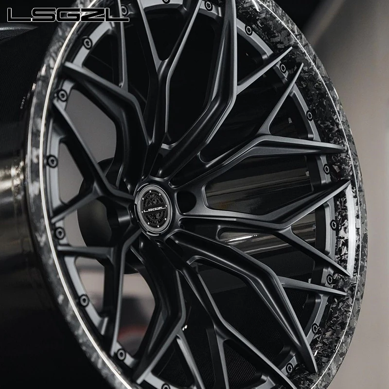 カーボンファイバーホイールホット販売鍛造アルミ合金リム高級 C8 フェラーリ 5x114.3 深凹 16-26 インチホイール