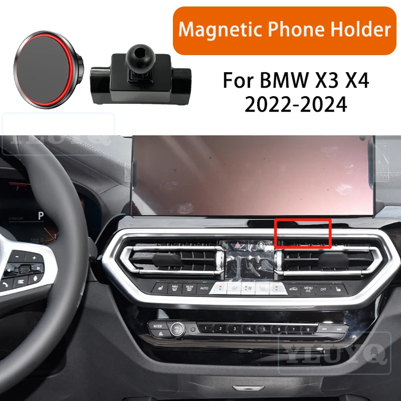 

For BMW X3 X4 IX3 G01 G02 2018 2019 2020 2021 Car Magnetic Phone Holder, High-End Ball Head Mount Specifically