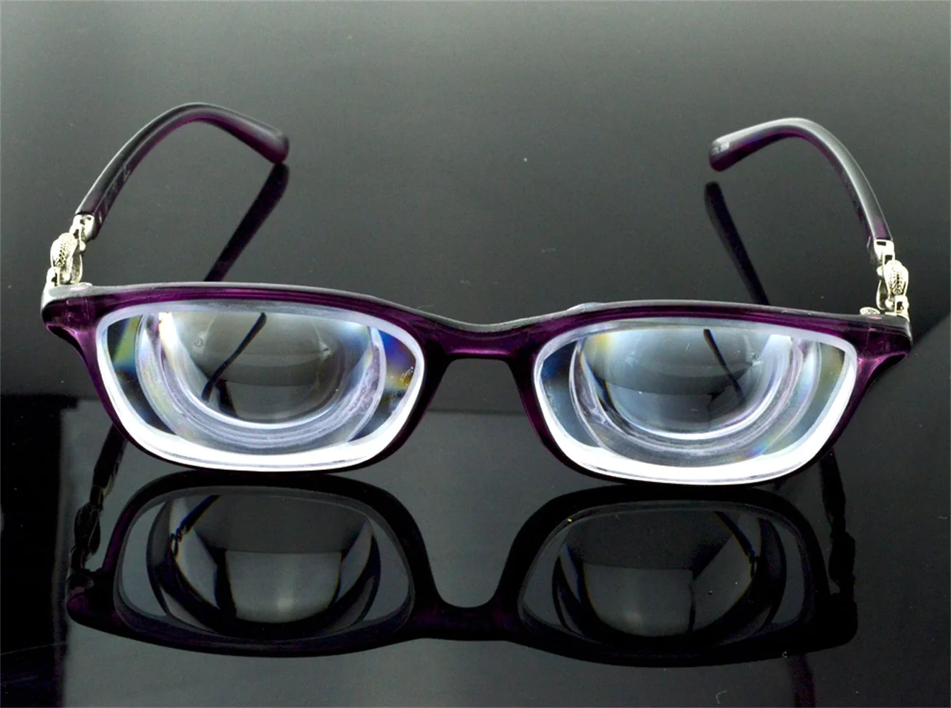 Frame High Myopia Myodisc Glasses Purple Women Frame Material Pattern Type Tr90 Frame Low Vision Aid -17D PD64