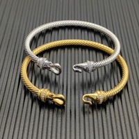 S925 Sterling Silver New 4mm Diamond Hook Bracelet Neutral Personality Classic Fashion Retro Trend Luxury Jewelry Party Gift