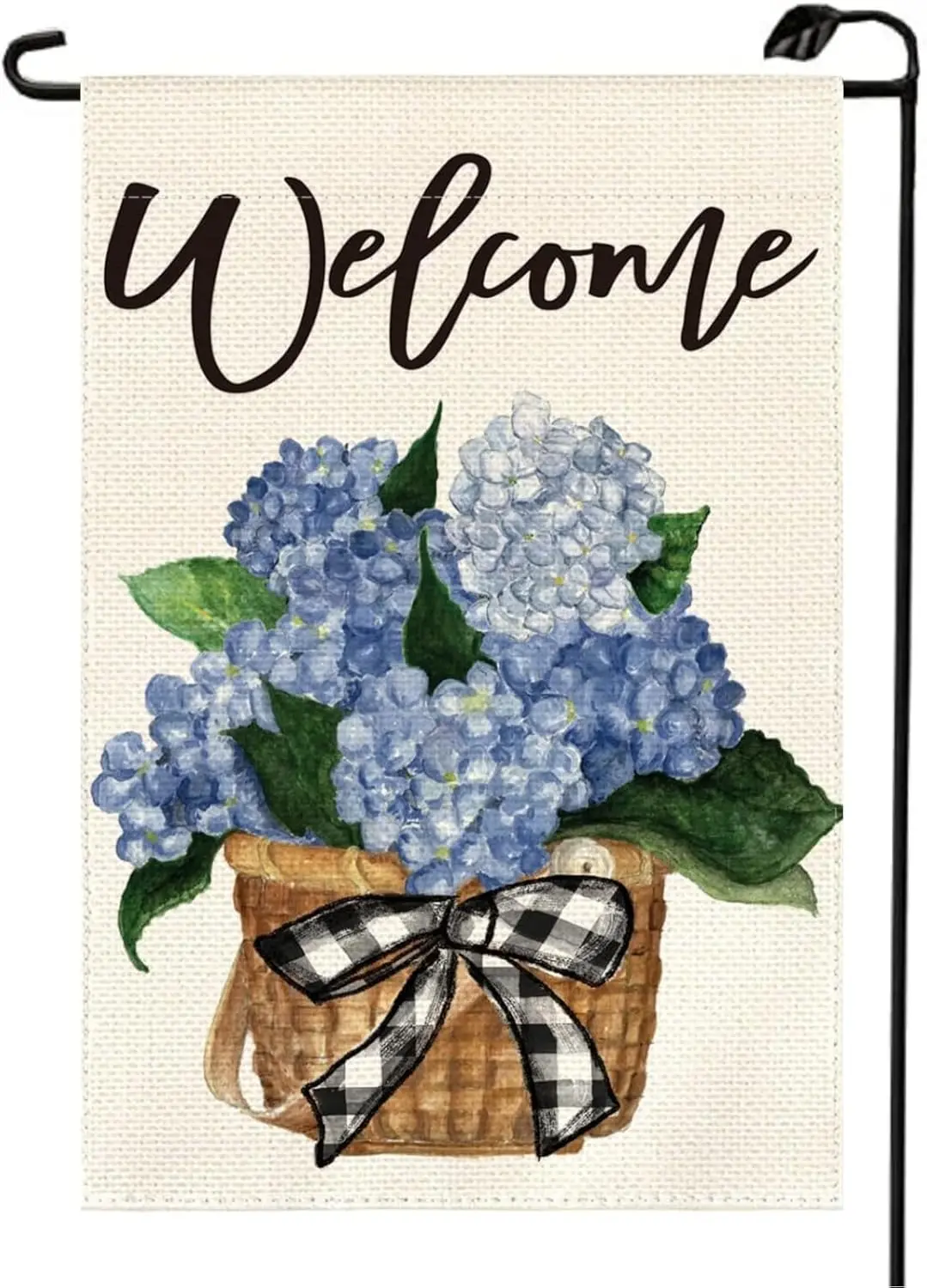 Welcome Spring Hydrangea Garden Flag 12x18 Inch Double Sided Summer Outside Floral Welcome Yard Outdoor Decoration Flag CJ11