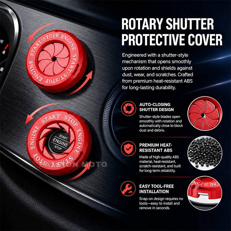 Ignition Device Decor Motorcycle Key Cover Car Interior Sticker Decorative Rotary Push To Start Button Cover for Motorcycle Lock