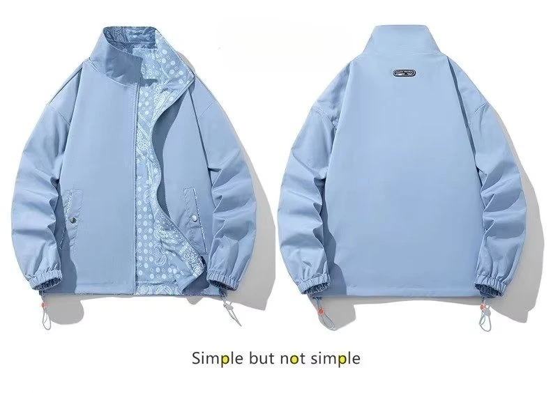 Bandanna Men's Windbreaker Jackets Spring Summer Reversible Varsity Jackets Vintage Track Jacket Japanese Fashion Men Clothing