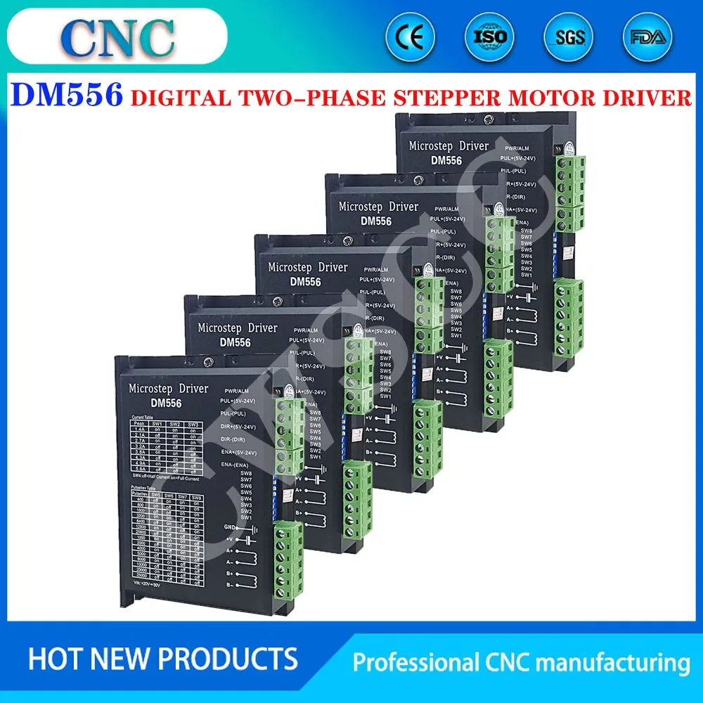 

5PCS DM556 2-phase Digital Stepper Motor Driver For NEMA 17 23 34 Series Stepper Motor CNC machine 3d printer