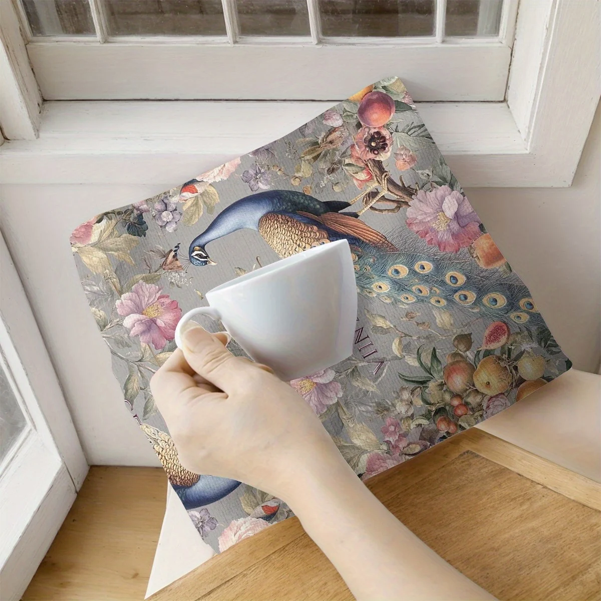 Serviettes de cuisine douces et absorbantes, 2 pièces, torchon, plantes de paon, fleurs, torchons pour décoration et usage quotidien, décor de cuisine de vacances