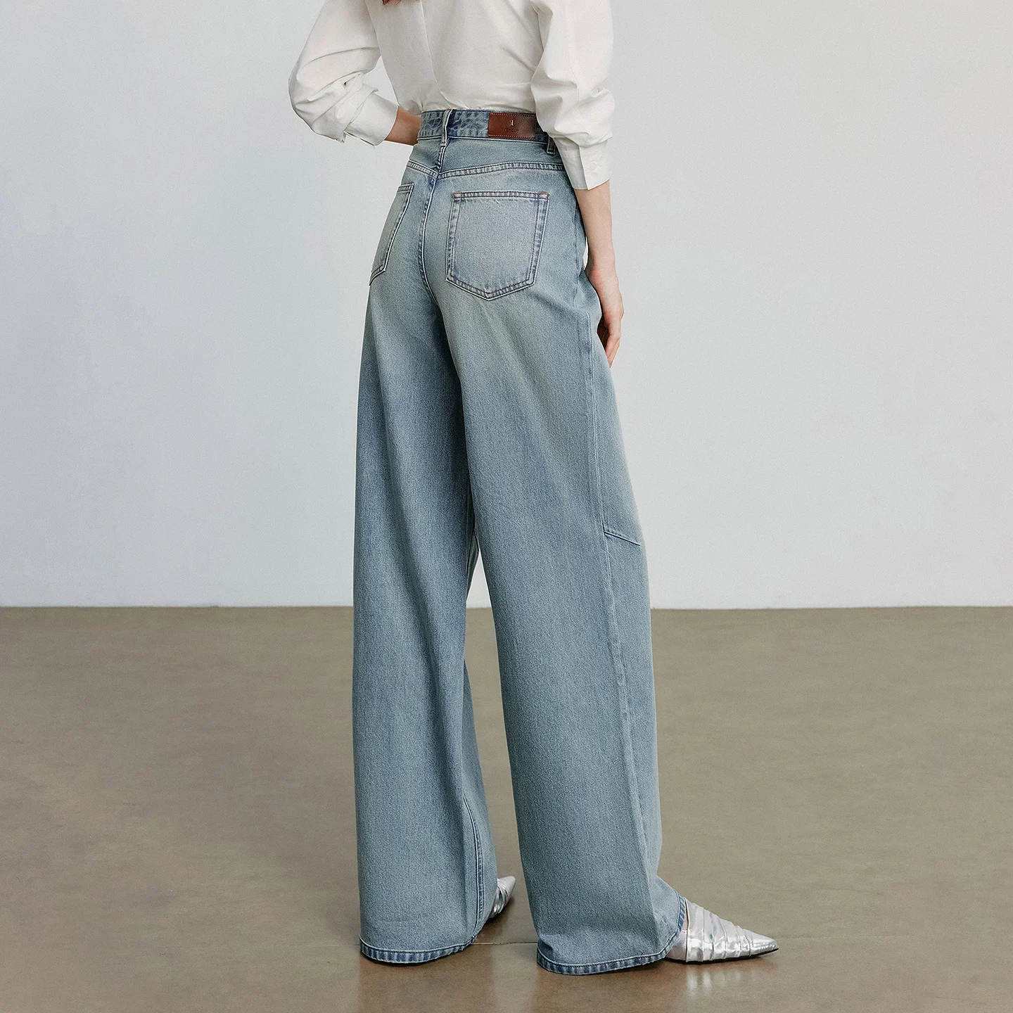 TOYOUTH Jeans denim da donna 2025 Autunno nuovi pantaloni dritti a gamba larga streetwear strappati