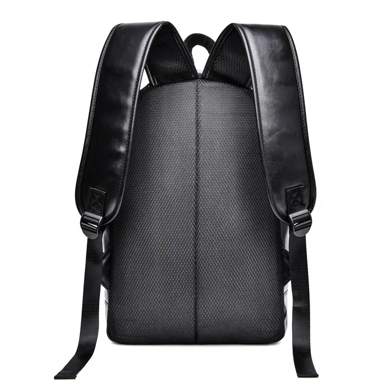 soft PU leather vintage casual backpack for men large capacity travel backpacks male laptop shoulder bag waterproof work mochila