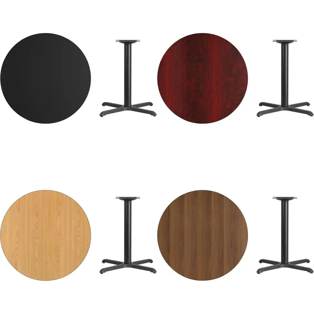 

36 Round Natural Laminate Table Top with 30 x 30 Adjustable Height Base