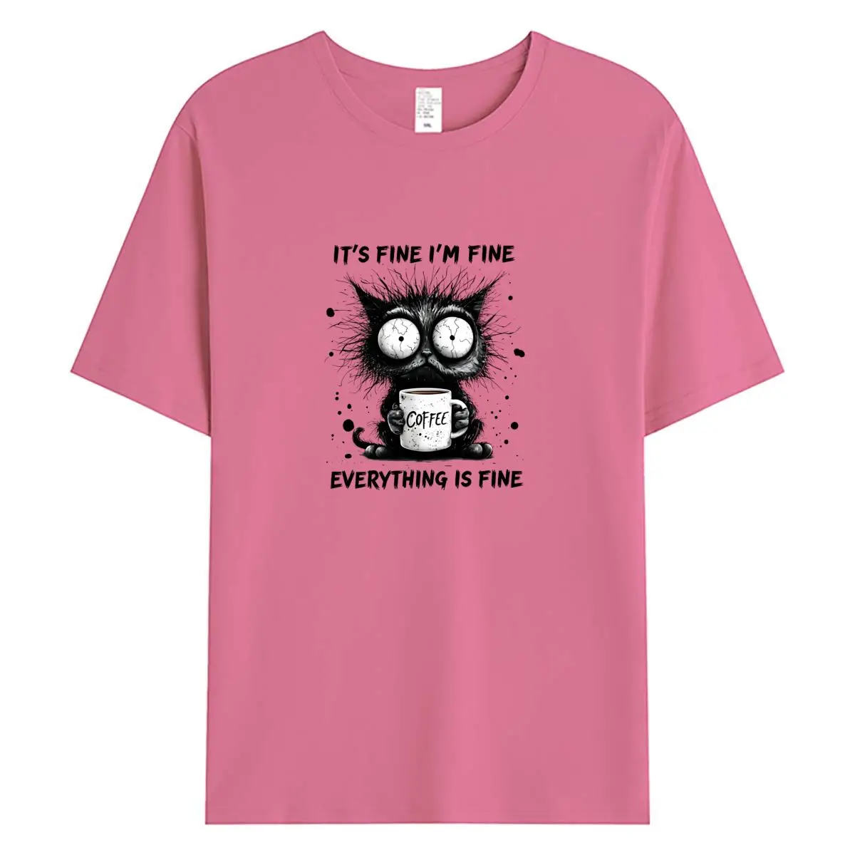 

100% Cotton Women's T-shirt Fashion Funny Cat Graphic Tee Shirts Summer Oversized Short Sleeve Tops Female Tshirt Clothing