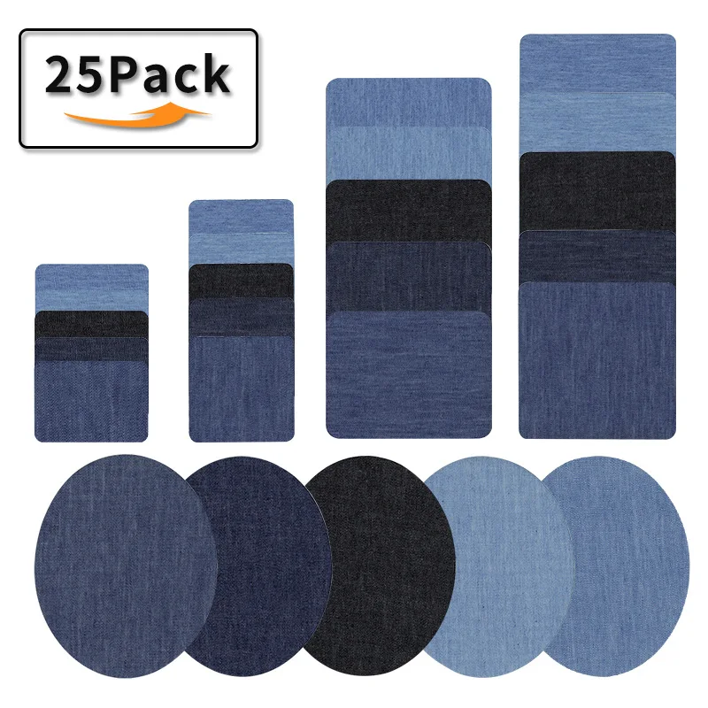 30/25/20/5 PCS Denim Patches DIY Iron On Denim Elbow Patches Repair Pants For Jean Clothing Pants badges Apparel Sewing Fabric