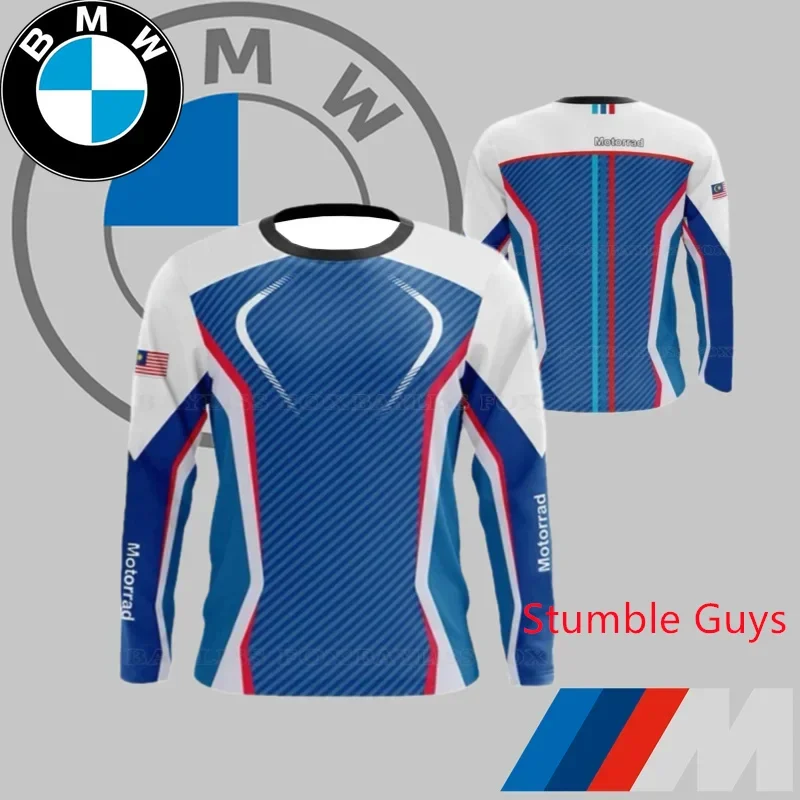 

BMW M Power Мужская летняя спортивная футболка с длинным рукавом Спортивная мотогонка Минималистичная простая универсальная одежда ​