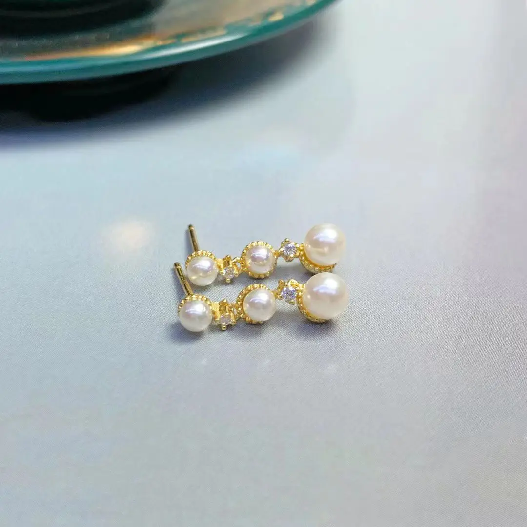 

Wholesale S925 Sterling Silver Earrings Mount Findings Settings Base Mounting Parts Accessory for 3-5mm Pearls 5 pairs/lot