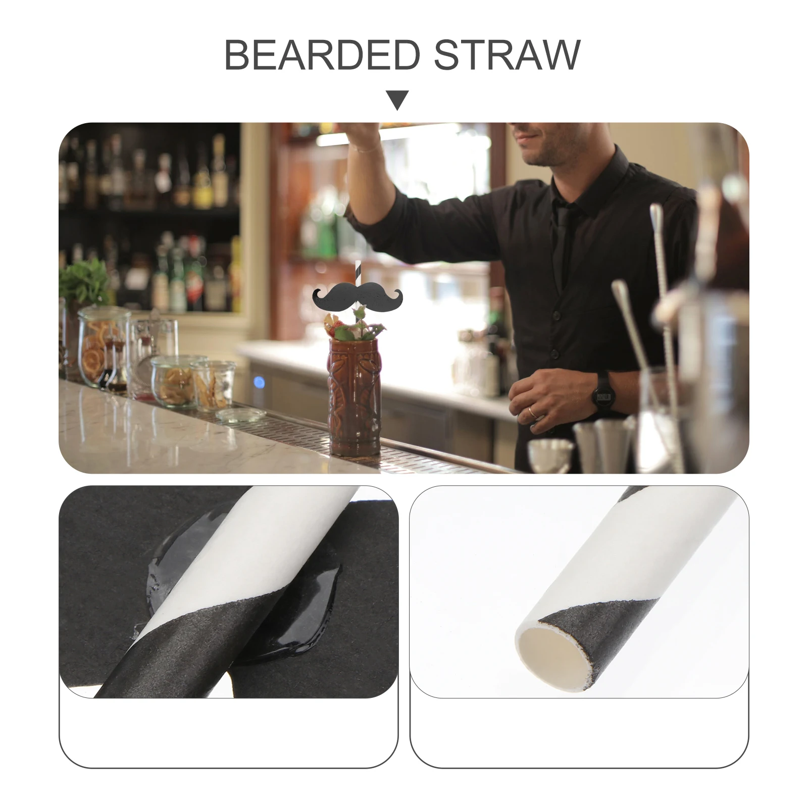 

20Pcs Mustache Paper Straws Decorative Party Supplies Christmas Festival Straws Beverage Drinking Tableware Prop