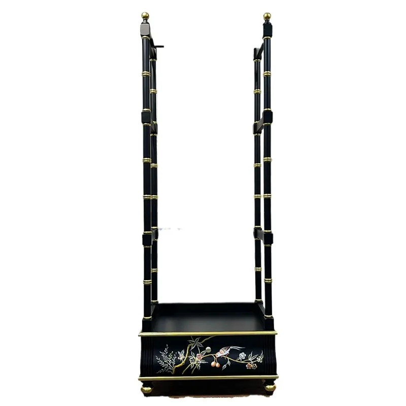 

American rural high-end light luxury all-solid wood coat rack, with locker painted simple modern French style