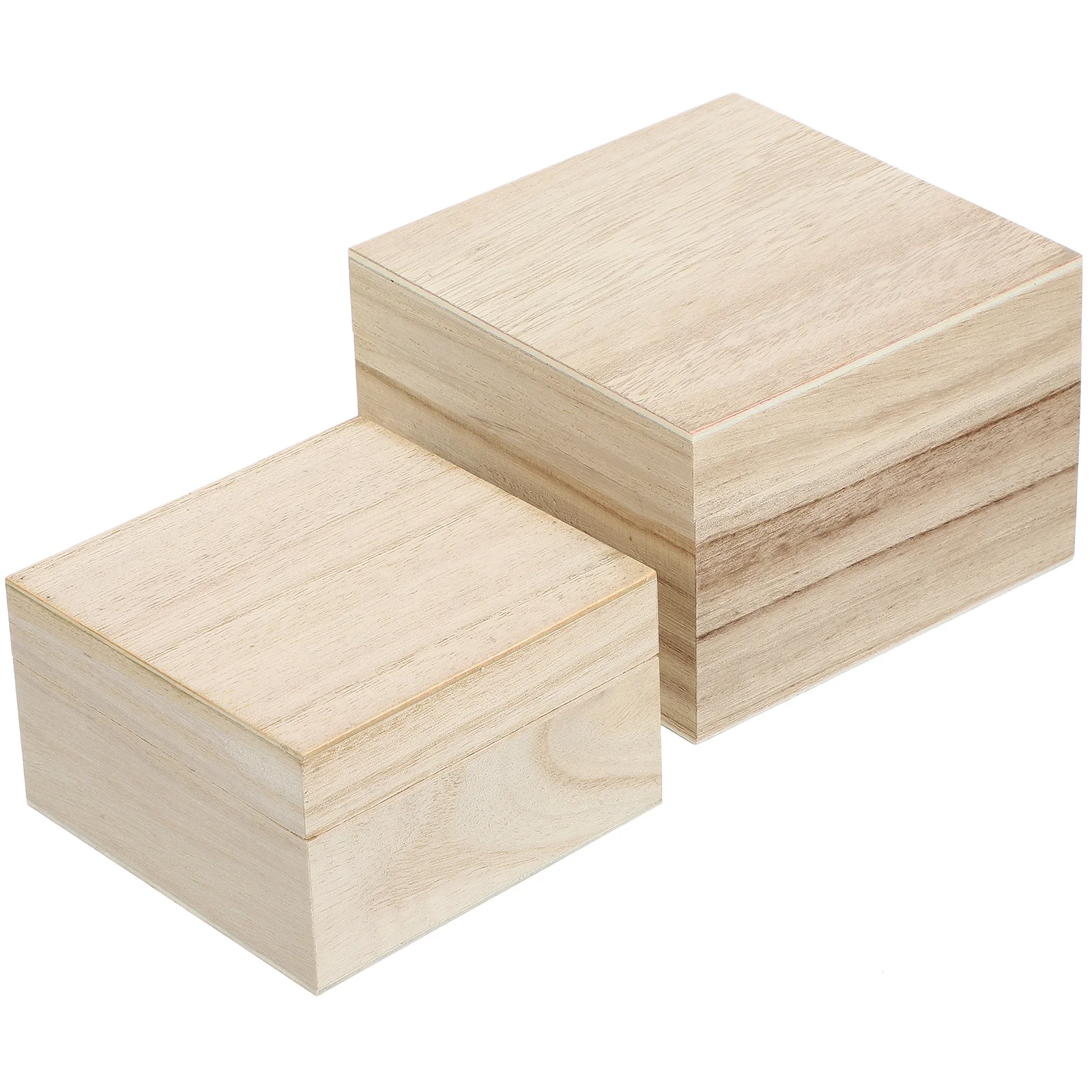 

2pcs Wooden Jewelry Box Cube Shape Storage Case For Earring Ring Trinket Organizer Retro Treasure Chest Sundries Storage