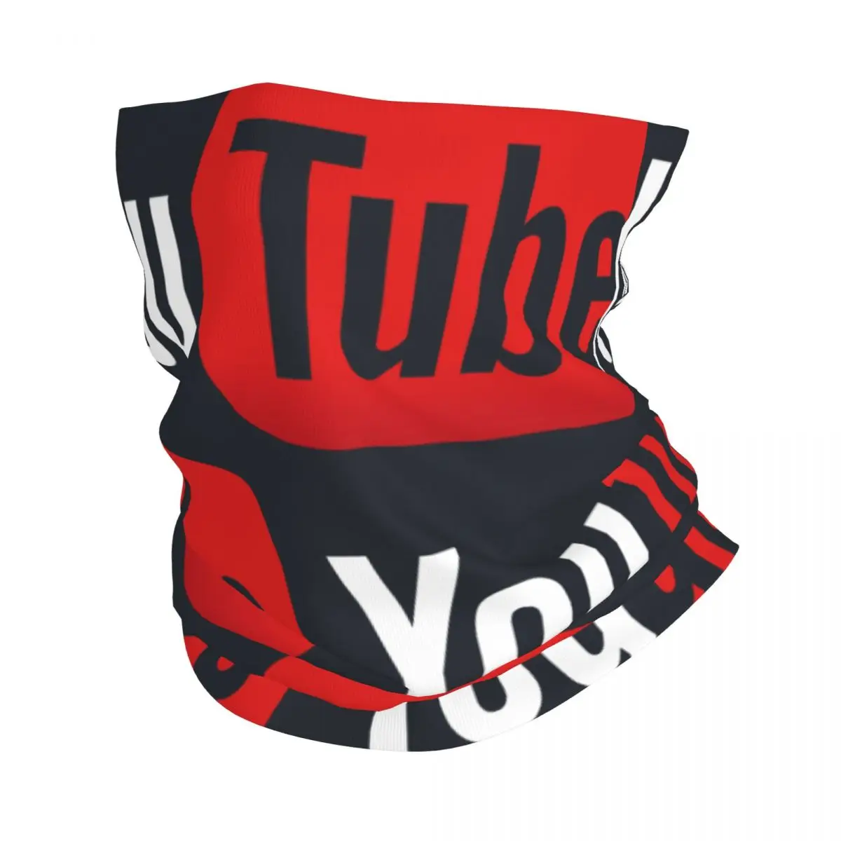 YouTube Logo Neck Gaiter Printed Unisex Face Mask Scarf Warm Headband Hiking Windproof