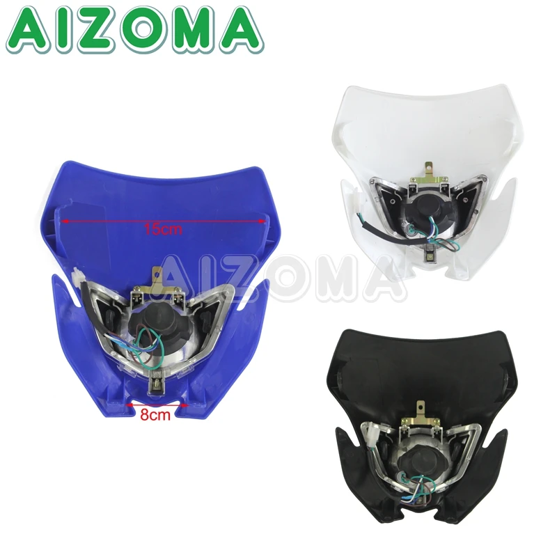 12V 35W Supermoto Enduro Headlight For Yamaha Headlamp Mask WR YZ TTR 110/125/250/250F/250R/250X/450F/426F Motocross Head Light